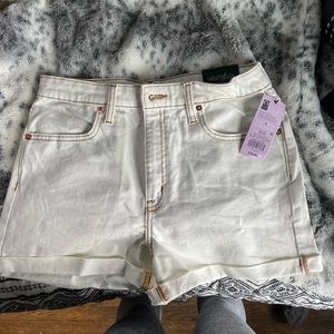 White High Waisted Jean Shorts
